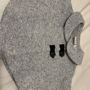 Max Studio Baby Heather Gray Sweater Cape with Dark Accents